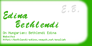 edina bethlendi business card